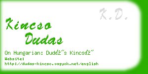 kincso dudas business card